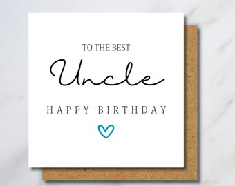 Uncle Birthday Card -  Card Uncle, To Him, Uncle Birthday Gift, Happy Birthday Uncle, Gift For Uncle