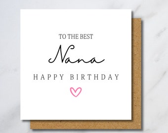 Nana Birthday Card - Card For Nana, To Her, Nana Birthday Gift, Happy Birthday Nana, Gift For Nana