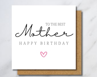 Mother Birthday Card -  Card For Mother, To Her, Mother Birthday Gift, Happy Birthday Mother, Gift For Mother