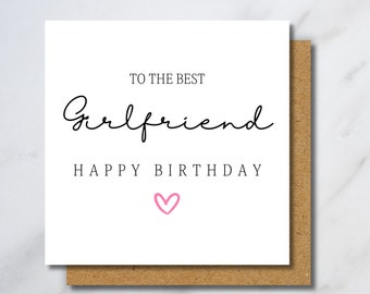 Girlfriend Birthday Card -  Card Girlfriend, To Her, Girlfriend Birthday Gift, Happy Birthday Girlfriend, Gift For Girlfriend