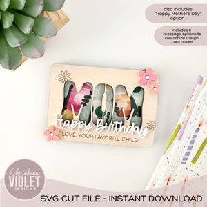 Geburtstag Geschenk Kartenhalter SVG-Datei | Alles Gute zum Geburtstag SVG | Geburtstags-Laserdatei | Geschenkkarten-Halter Laser-Datei | Glowforge-Datei