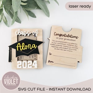 Graduation SVG File | Class of 2024 Laser File | Laser Cut File | Graduation Cap Gift Card Holder SVG File |