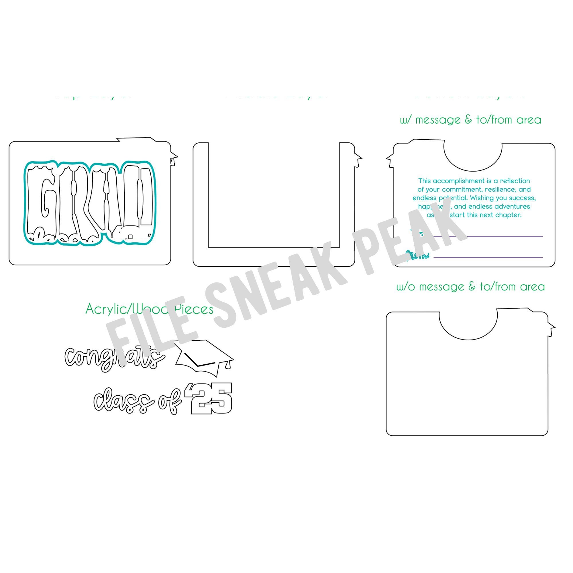 Graduation Gift Card Holder SVG File | Class of 2025 Laser File ...