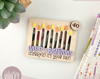 Happy Birthday Gift Card Holder SVG | Gift Card Holder Laser File | Birthday SVG File | Personalized Birthday Gift Card Holder Laser File