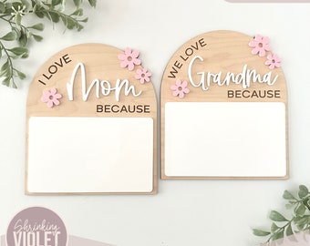 Muttertag Laser-Datei | Muttertagsgeschenk SVG | Muttertag Nachricht trocken abwischbares Brett | Muttertag Schnittdatei | Muttertag Holzschild SVG