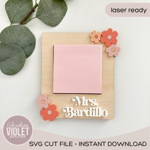 Haftnotizenhalter SVG | Lehrer Wertschätzung Laser-Datei | Lehrer Haftnotizblock Halter | Personalisierte Geschenk SVG | Laser-Cut-Datei