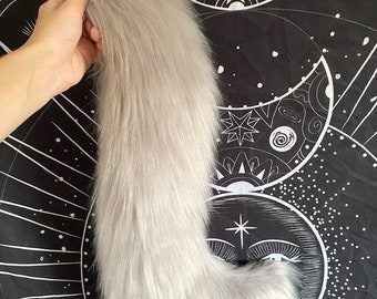 Cosplay/ Fursuit Gray Tail With Belt Loop