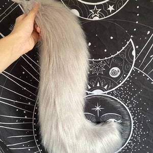 Cosplay/ Fursuit Gray Tail With Belt Loop