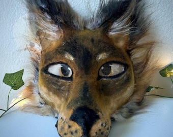 Felted Canine / Wolf Therian Mask With Lining - SAME DAY SHIPPING