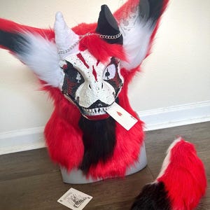 NEW Premade Furred Dino Mask & Tail Set - SAME DAY Shipping