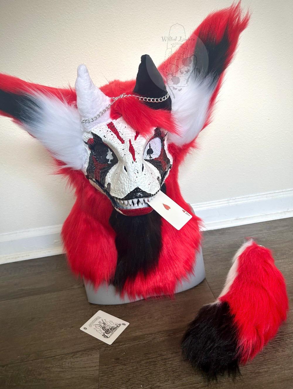 Custom Furred Dino Mask Fursuit Head - QUICK TAT