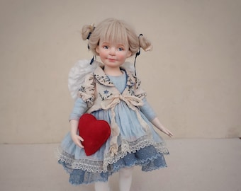 Angel doll, art doll, boudoir doll, ooak, interior doll, LaDoll