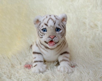 Made to order white tiger cub realistic toy