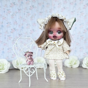 OOAK Handmade Baby Art Doll – Obitsu 11, Polymer Clay Head, OB11, Soft Outfit & Accessories – Collector&#39;s Gift