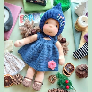 Soft Waldorf doll 14 inch/ Art ooak doll/ Doll for girl/ Gift for kids/ custom doll