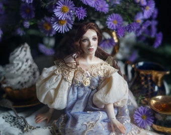 Porcelain bjd doll "Violet". Art doll OOAK