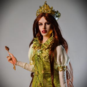 OOAK art sculpture doll  romance interior decor gift polymer clay one of a kind lifelike handmade