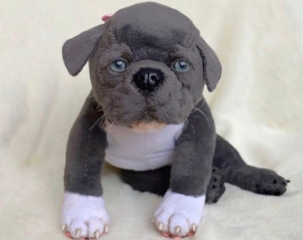 Hecho a la medida americano pit bull terrier perro cachorro juguete realista