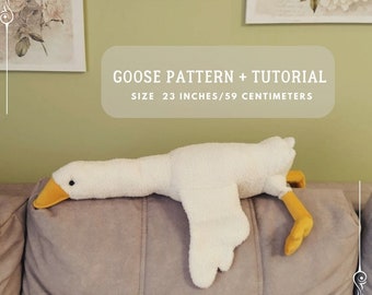 Sewing Pattern for a cuddly Goose as a PDF / Cuddly Goose for baby / Stuffed animal as a birthday present