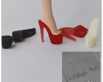 Sole blank (a lot) for DIY makes high heels shoes or sandals for Fashion Royalty