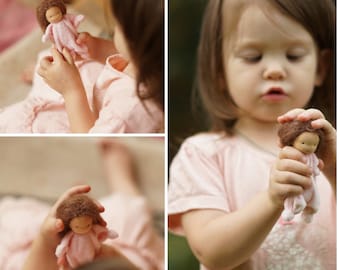 Small Waldorf doll, Soft baby doll, Pocket doll for baby