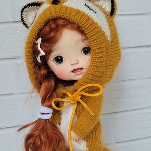 Qbaby Fox bjd doll, Wig Angora hair,  size 1/6