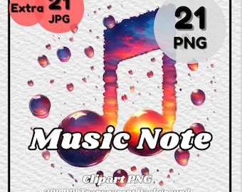 Music Note Clipart – 21 PNG & JPG Files (Digital Download)