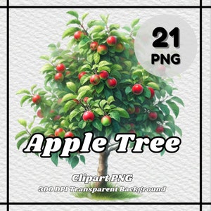 Apple Tree PNG - 21 Apple Tree Clipart - PNG Files, Transparent Background, 300 DPI, Ideal for Personal and Commercial Use.