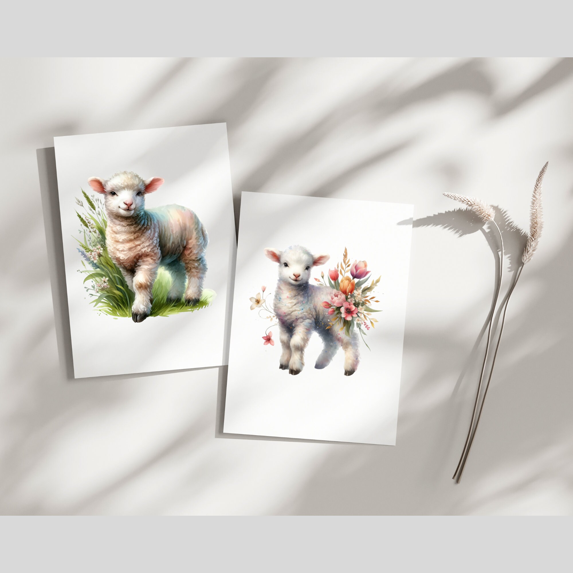 Lamb Clipart PNG – 21 Spring Animal Graphics (digital Download) - Etsy