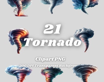 Tornado Clipart PNG - 21 Transparent Background Images (Digital Download)