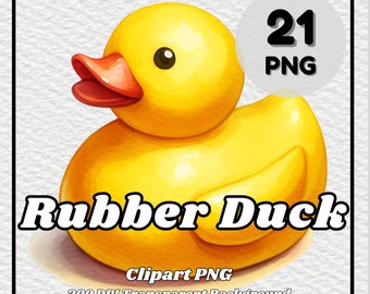 Rubber Duck Clipart – 21 PNG Images, Transparent Background (Digital Download)