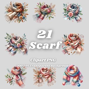 スカーフ PNG - 21 個のスカーフ クリップアート - PNG ファイル、透明な背景、300 DPI、個人および商業での使用に最適。