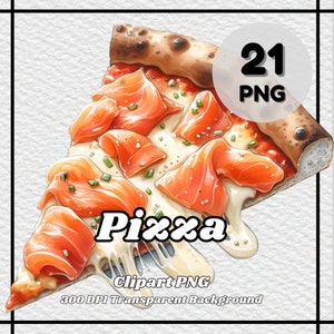 Pizza PNG - 21 Pizza Clipart - PNG Files, Transparent Background, 300 DPI, Ideal for Personal and Commercial Use.