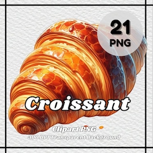 Croissant PNG - 21 Croissant Clipart - PNG Files, Transparent Background, 300 DPI, Ideal for Personal and Commercial Use.