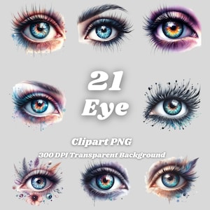 Eye PNG - 21 Eye Clipart - Archivos PNG, Fondo transparente, 300 DPI, Ideal para uso personal y comercial.