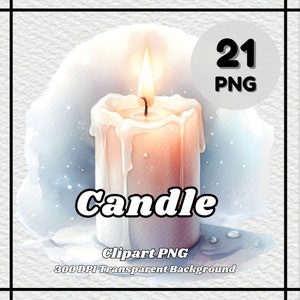 Candle PNG - 21 Candle Clipart - PNG Files, Transparent Background, 300 DPI, Ideal for Personal and Commercial Use.