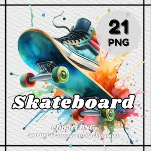 Skateboard PNG - 21 Skateboard Clipart - Archivos PNG, Fondo transparente, 300 DPI, Ideal para uso personal y comercial.