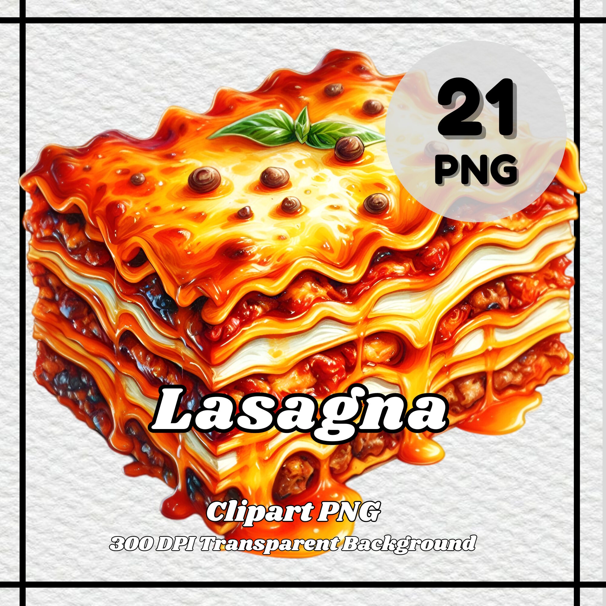 Lasagna PNG - 21 Lasagna Clipart - PNG Files, Transparent Background, 300 DPI, Ideal for Personal and Commercial Use.