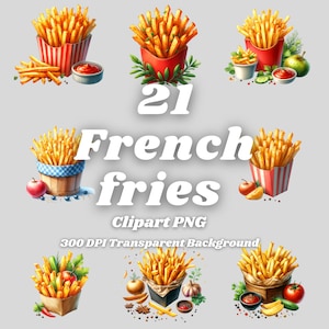 Patatine fritte PNG - 21 Clipart di patatine fritte - File PNG, sfondo trasparente, 300 DPI, ideale per uso personale e commerciale.
