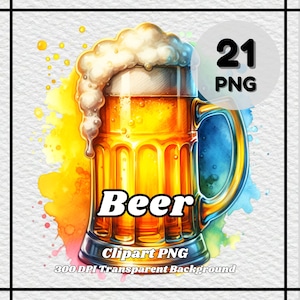 Beer PNG - 21 Beer Clipart - PNG Files, Transparent Background, 300 DPI, Ideal for Personal and Commercial Use.