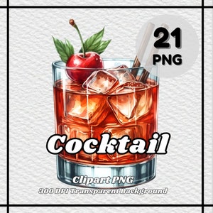 Cocktail PNG - 21 Cocktail Clipart - PNG-bestanden, transparante achtergrond, 300 DPI, ideaal voor persoonlijk en commercieel gebruik.