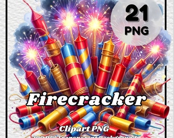 Firecracker Clipart – 21 PNG Fireworks Designs (Digital Download)