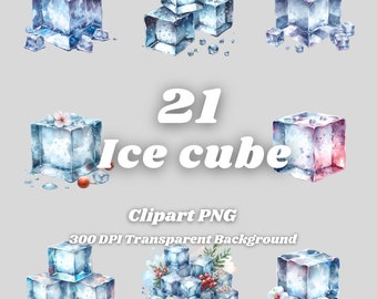 Ice cube PNG - 21 Ice cube Clipart - PNG Files, Transparent Background, 300 DPI, Ideal for Personal and Commercial Use.