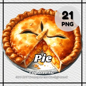 Pie PNG - 21 Pie Clipart - PNG Files, Transparent Background, 300 DPI, Ideal for Personal and Commercial Use.