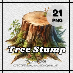 Tree Stump PNG - 21 Tree Stump Clipart - PNG Files, Transparent Background, 300 DPI, Ideal for Personal and Commercial Use.