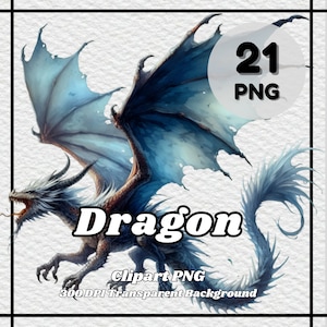 Dragon PNG - 21 Dragon Clipart - PNG Files, Transparent Background, 300 DPI, Ideal for Personal and Commercial Use.