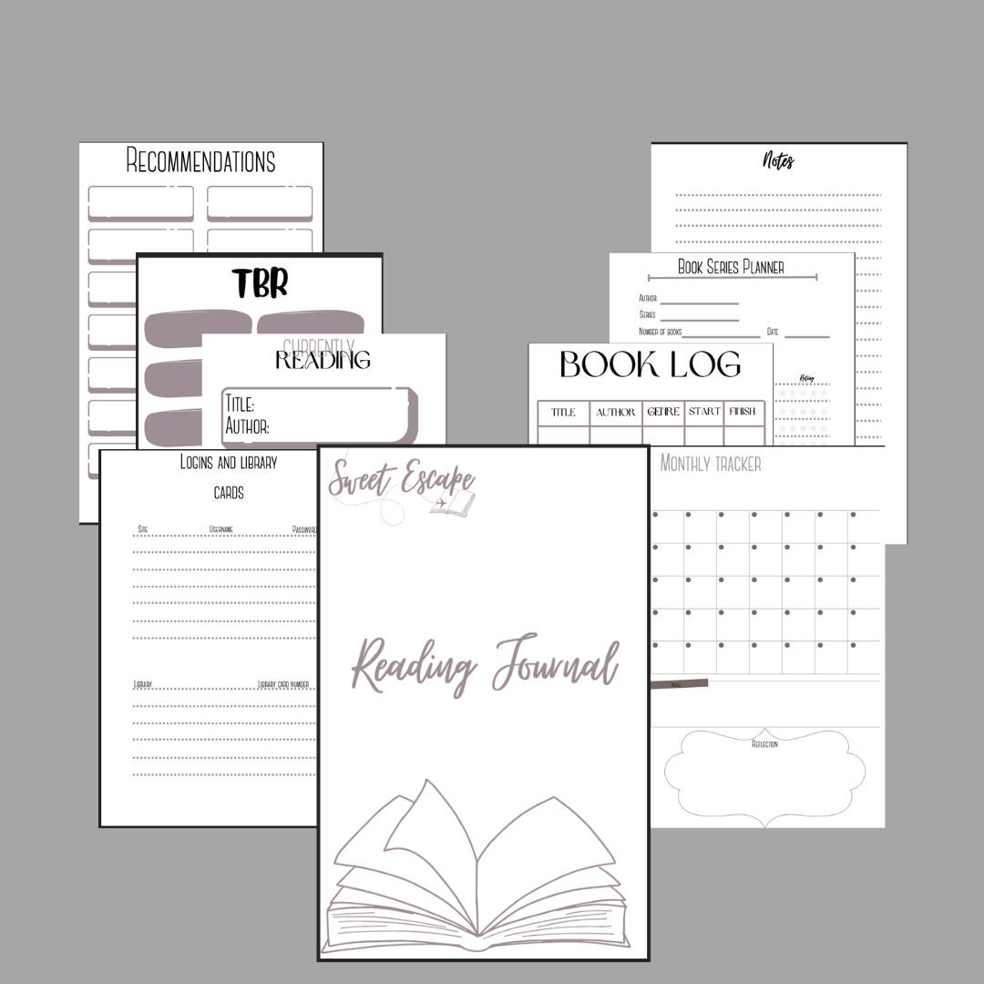 Printable PDF Digital Download Reading Log Earth Tone - Etsy