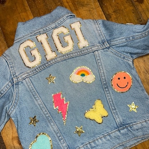 Personalized Denim Jackets for Kids Toddlers Babies Jean Jackets Custom Name Patch Custom Denim Jackets for Baby Jean Jacket Toddler Name