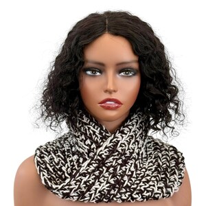 Handmade Black and Gray Mobius Crochet Cowl – Cozy Infinity Scarf, Soft Neck Warmer, Stylish and Versatile Accessory, Elegant Twist Design