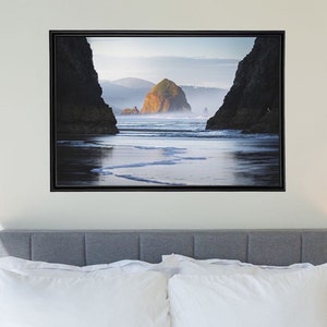 Landscape photography. Haystack Rock Cannon Beach Oregon at Sunrise. PNW Prints and Posters. National Park Prints. Bedroom or Office.